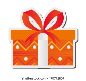 flat design gift box icon vector illustration