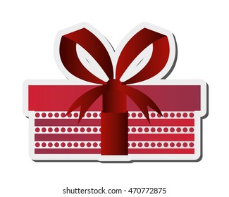 flat design gift box icon vector illustration