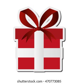 flat design gift box icon vector illustration