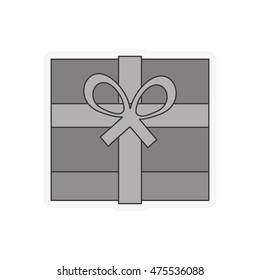 flat design gift box icon vector illustration