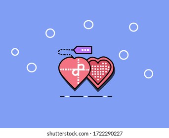 flat design Gift shaped love vector illustration graphic