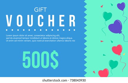 Flat design for gift voucher