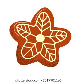 Flat design gingerbread with dots, vector