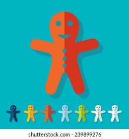 Flat design: gingerbread man