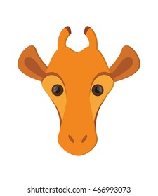 flat design giraffe cartoon icon vector illustration