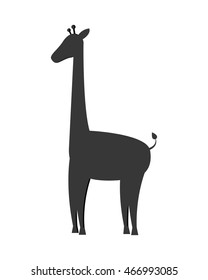 flat design giraffe cartoon icon vector illustration
