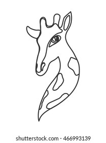flat design giraffe cartoon icon vector illustration