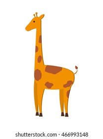 flat design giraffe cartoon icon vector illustration