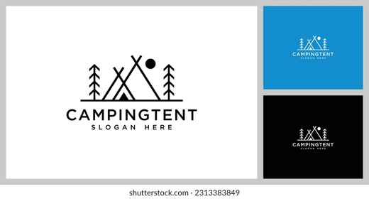 Flat design glamping logo design