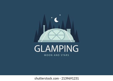 flat design glamping logo template collection vector