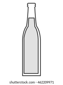 flat design glas bottle icon vector illustration