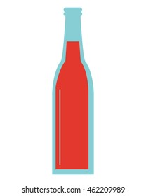 flat design glas bottle icon vector illustration