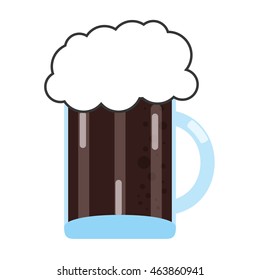 flat design glass of beer icon vector illustration