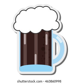 flat design glass of beer icon vector illustration