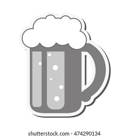 flat design glass of beer icon vector illustration