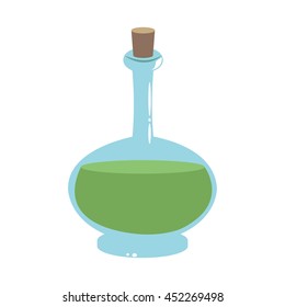 flat design glass bottle with cork icon vector illustration