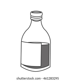 flat design glass bottle icon vector illustration
