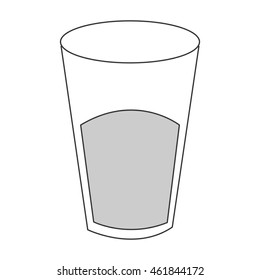 flat design glass cup with liquid icon vector illustration