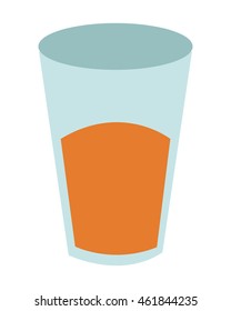flat design glass cup with liquid icon vector illustration