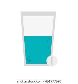 flat design glass with water and tablet icon vector illustration