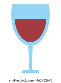 flat design glass of wine icon vector illustration
