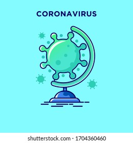 Diseño plano Ilustración de icono del virus Corona Corona Corona