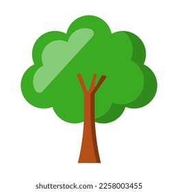 Flat design glossy tree icon. Vector.