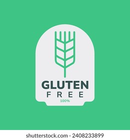 Flat design gluten free label