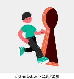 Flachdesign Go Login Illustration