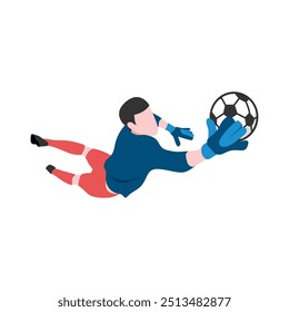 Design Plano Goalkeeper Ilustração para Tema de Futebol