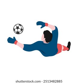 Design Plano Goalkeeper Ilustração para Tema de Futebol