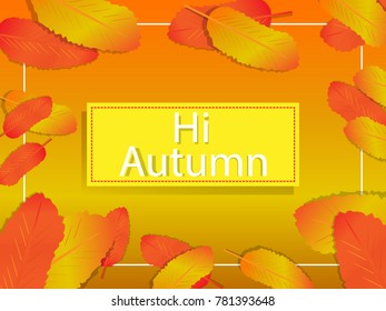 Flat Design With Golden Autumn Falling Leaves. Autumnal Foliage Fall. Design Concept For Placards, Banners, Presentations, Reports, Card And Wallpaper.Vector Illustration. Eps 10.