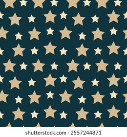 Flat design golden stars pattern