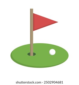 Flat design golf course icon. Vector.