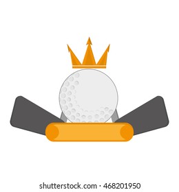 flat design golf emblem icon vector illustration