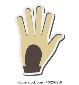 flat design golf glove icon vector illustration