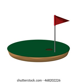 flat design golf hole icon vector illustration