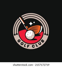 flat design golf logo template