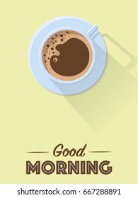 Flat design good morning retro coffee poster