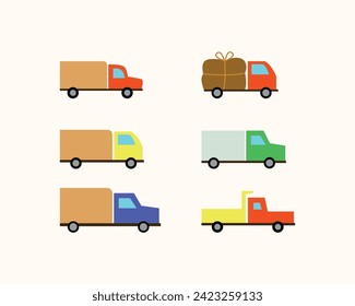 flat design of goods transport truck