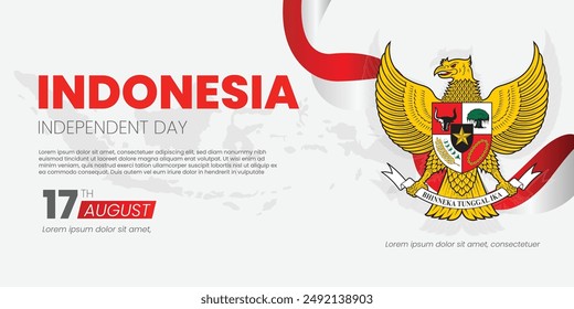 Flat design Gradient indonesia independence day illustration