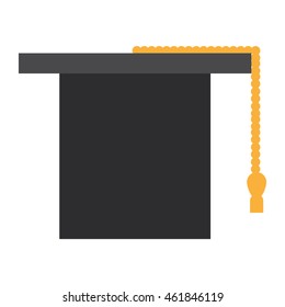 flat design graduation cap icon vector illustration