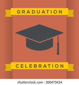 Flat Design Graduation Celebration Vector Illustration