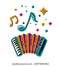 Ilustración de vectores de iconos de instrumentos de diseño plano de gramófono