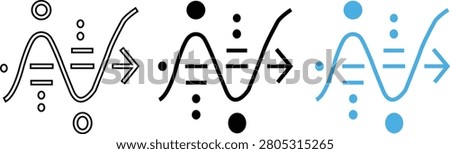 A flat design graphic represents a scientific concept with DNA strands and data flow, suitable for technology and science themes.