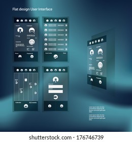 Flat design graphic user interface concept with space for text suitable for infographics or advertisement. Eps10 vector illustration