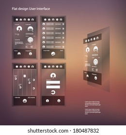 Flat design graphic user interface concept with space for text suitable for infographics or advertisement. Eps10 vector illustration