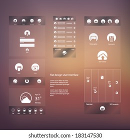 Flat design graphic user interface concept with space for text suitable for infographics or advertisement. Eps10 vector illustration