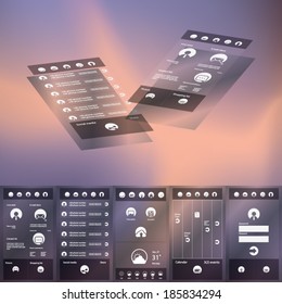 Flat design graphic user interface concept with space for text suitable for infographics or advertisement. Eps10 vector illustration