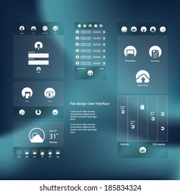 Flat design graphic user interface concept with space for text suitable for infographics or advertisement. Eps10 vector illustration